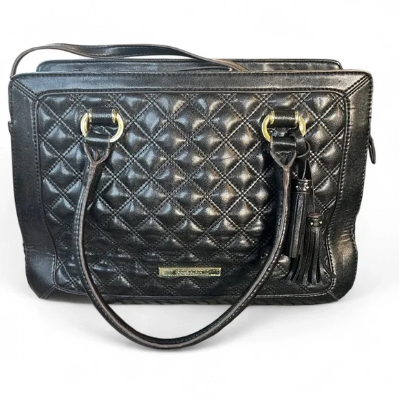 Anne Klein Elegant Black Quilted Handbag - Picture 3 of 16
